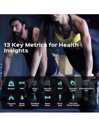 Escala de Peso Inteligente Lepulse con BMI y Grasa Corporal
