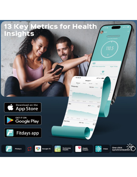 Escala de Peso Inteligente Lepulse con BMI y Grasa Corporal