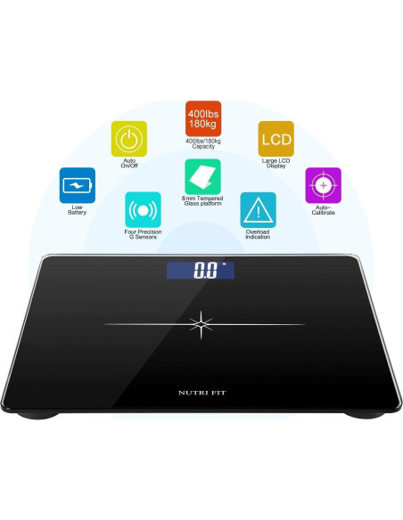 Balanza de Baño Digital NUTRI FIT Extra Ancha 181kg LCD