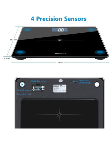 Balanza de Baño Digital NUTRI FIT Extra Ancha 181kg LCD