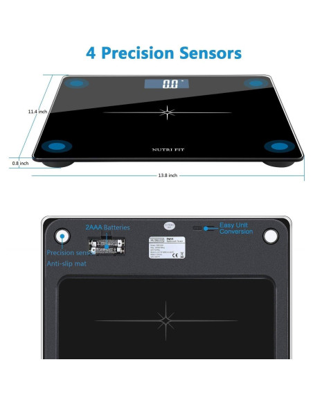 Balanza de Baño Digital NUTRI FIT Extra Ancha 181kg LCD