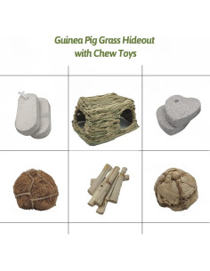 Casa de Hierba Natural BNOSDM para Cobayas y Hámsters 25.9x19.8cm 2