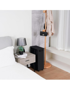 Cesta de Ropa Slim Vincona 55L con Tapa y Ruedas Negra 2