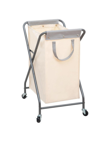 Cesta de Ropa Plegable STORAGE MANIAC 70L Beige con Ruedas