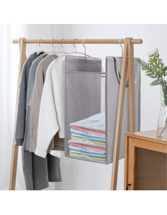 Cesta de Ropa Colgante Fentec 57L Gris 2 Paquete 2