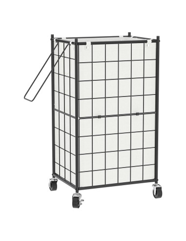 Cesto de Ropa Rodante WOWLIVE 100L con Ruedas y Bolsa Extraíble