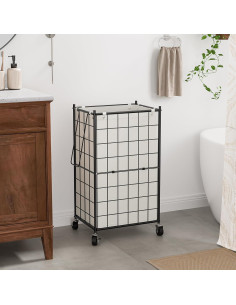 Cesto de Ropa Rodante WOWLIVE 100L con Ruedas y Bolsa Extraíble 2