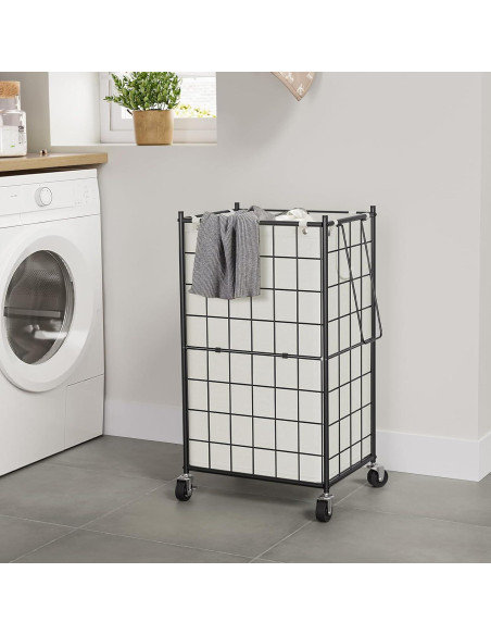 Cesto de Ropa Rodante WOWLIVE 100L con Ruedas y Bolsa Extraíble