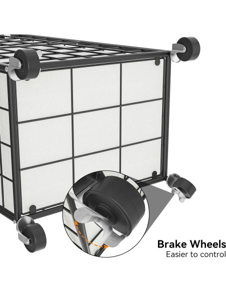 Cesto de Ropa Rodante WOWLIVE 100L con Ruedas y Bolsa Extraíble