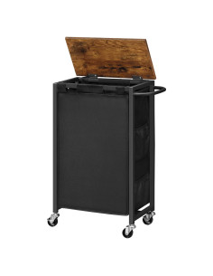 Cesta de Ropa Slim HOOBRO con Tapa y Ruedas, 43.4L