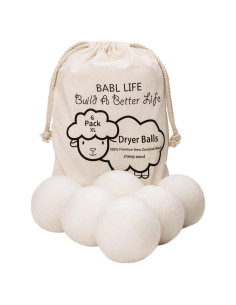 Bolas de Secado de Lana BABL LIFE - Paquete de 6 XL 7.62 cm