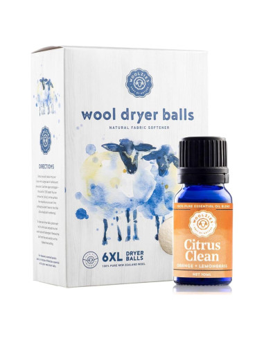 Bolas de Secado de Lana Orgánica Woolzies XL + Aceite Esencial