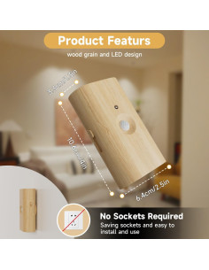 Luz Nocturna Inalámbrica Electight con Sensor de Movimiento 3600 mAh 2