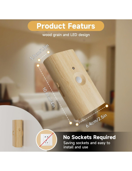 Luz Nocturna Inalámbrica Electight con Sensor de Movimiento 3600 mAh