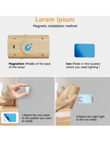 Luz Nocturna Inalámbrica Electight con Sensor de Movimiento 3600 mAh