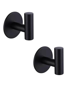 Ganchos Adhesivos de Acero Inoxidable ZWTNBFST 2 Pcs Negro Mate