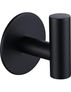 Ganchos Adhesivos de Acero Inoxidable ZWTNBFST 2 Pcs Negro Mate 2