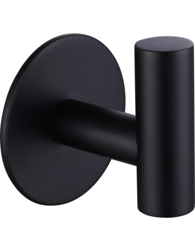 Ganchos Adhesivos de Acero Inoxidable ZWTNBFST 2 Pcs Negro Mate