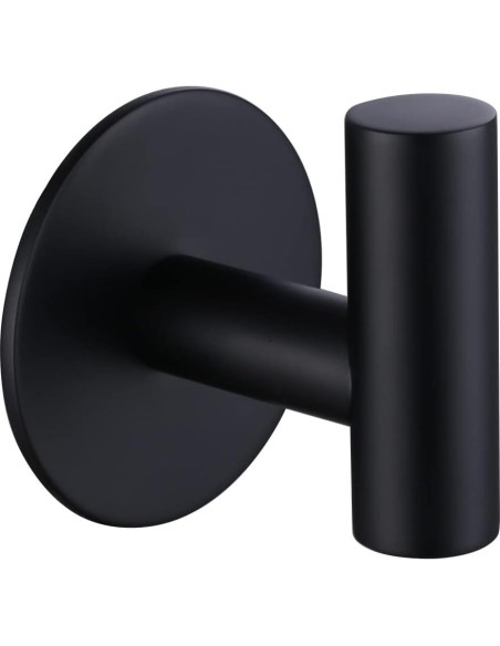 Ganchos Adhesivos de Acero Inoxidable ZWTNBFST 2 Pcs Negro Mate