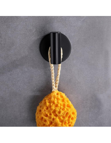 Ganchos Adhesivos de Acero Inoxidable ZWTNBFST 2 Pcs Negro Mate