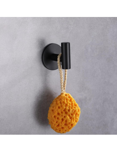 Ganchos Adhesivos de Acero Inoxidable ZWTNBFST 2 Pcs Negro Mate