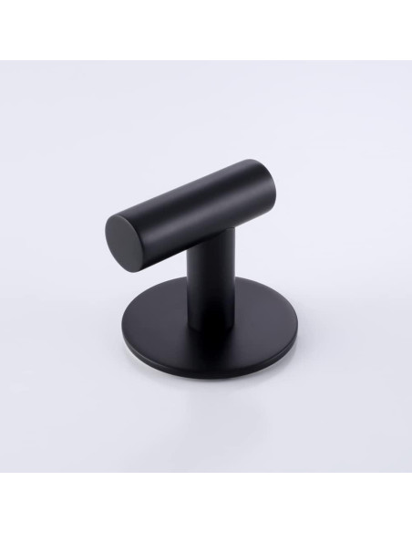 Ganchos Adhesivos de Acero Inoxidable ZWTNBFST 2 Pcs Negro Mate