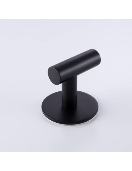 Ganchos Adhesivos de Acero Inoxidable ZWTNBFST 2 Pcs Negro Mate