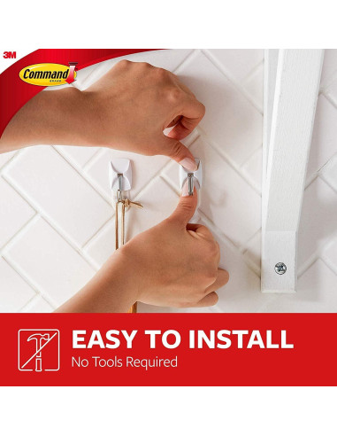 Ganchos de Alambre Command 18 Piezas Soporta 0.23 kg Blanco