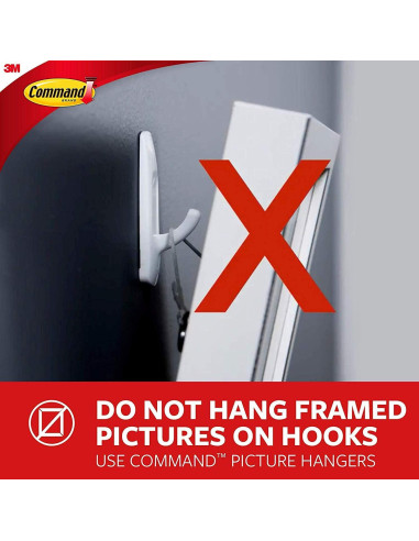 Ganchos de Alambre Command 18 Piezas Soporta 0.23 kg Blanco