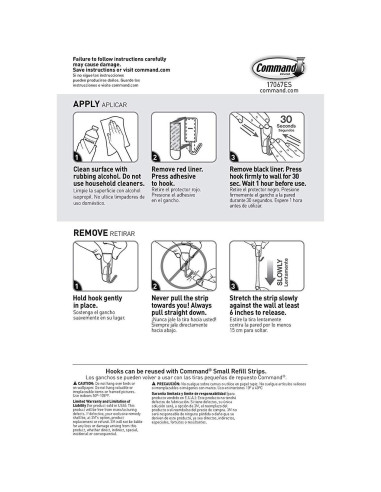 Ganchos de Alambre Command 18 Piezas Soporta 0.23 kg Blanco