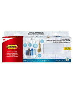 Juego organizador de baño Command 5 piezas - Caddy, jabonera, soporte cepillos