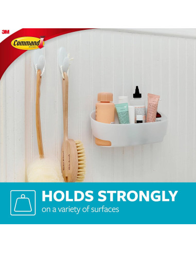 Juego organizador de baño Command 5 piezas - Caddy, jabonera, soporte cepillos