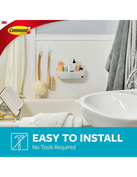 Juego organizador de baño Command 5 piezas - Caddy, jabonera, soporte cepillos