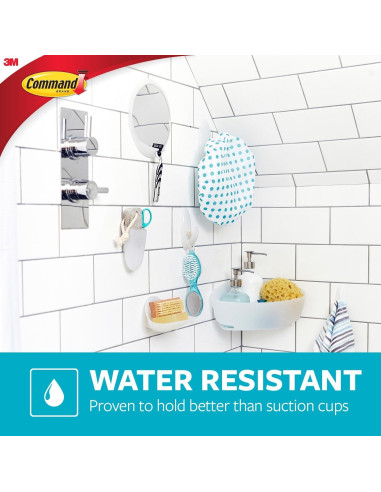 Juego organizador de baño Command 5 piezas - Caddy, jabonera, soporte cepillos