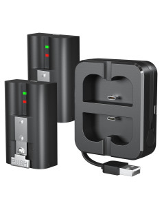 2 Baterías Recargables 6040mAh + Cargador Doble USB Ring