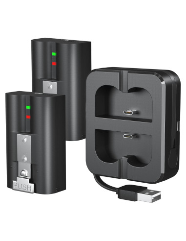 2 Baterías Recargables 6040mAh + Cargador Doble USB Ring