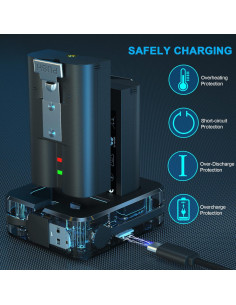 2 Baterías Recargables 6040mAh + Cargador Doble USB Ring 2