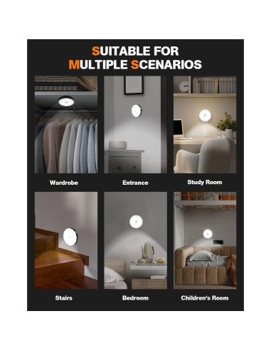 Sensor de Movimiento Luz Nocturna LED AXHHTVCGY Carga USB