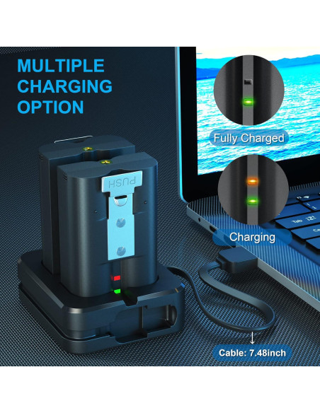 2 Baterías Recargables 6040mAh + Cargador Doble USB Ring