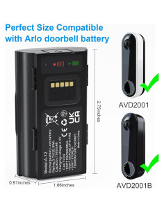 Batería Recargable Egoway 7000mAh para Timbre Arlo AVD2001 2