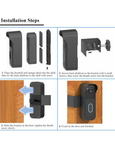 Soporte Antirrobo para Timbre Blink Video Fieybirt Negro