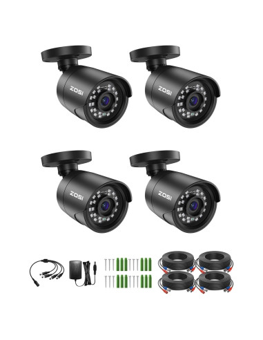 Cámara de Seguridad ZOSI 4x2MP 1080p IP66 Visión Nocturna