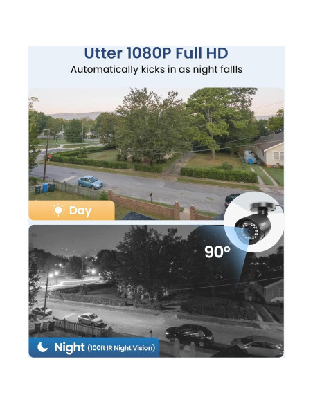 Cámara de Seguridad ZOSI 4x2MP 1080p IP66 Visión Nocturna