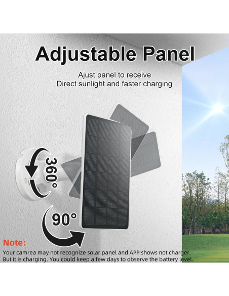 Cargador Solar GENDOING para Timbre Ring 1 - 5W 5V, 19.1x16.3 cm