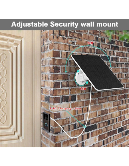Cargador Solar GENDOING 2PC para Ring Video Doorbell 3/4