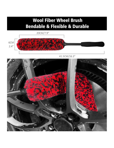 Kit de Limpieza de Ruedas YeewayVeh 4PCS - Cepillos Suaves