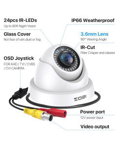 Cámara de Seguridad ZOSI 2MP HD 1080P 4 en 1 a Prueba de Agua 2