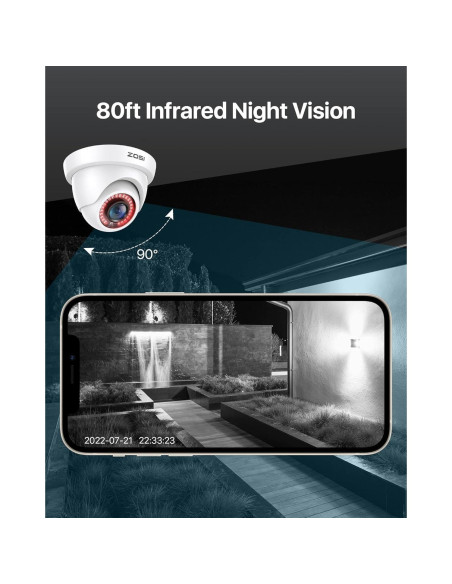 Cámara de Seguridad ZOSI 2MP HD 1080P 4 en 1 a Prueba de Agua