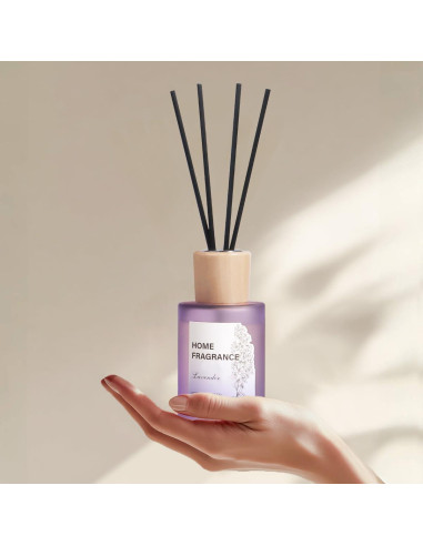 Difusor de cañas YISOWUH Madera de Guaiac y Lavanda 120ml 2 Pzs