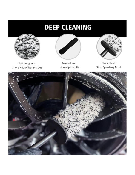 Kit de Limpieza de Ruedas YeewayVeh 4PCS - Cepillos Suaves